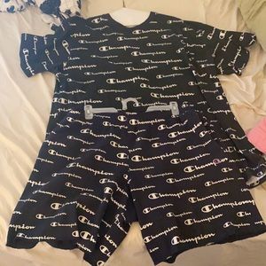 Champion t shirt with matching shorts